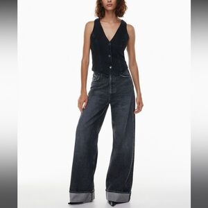 AGOLDE DAME CUFFED JEAN HIGH RISE BLACK / DITCH / ARITZIA